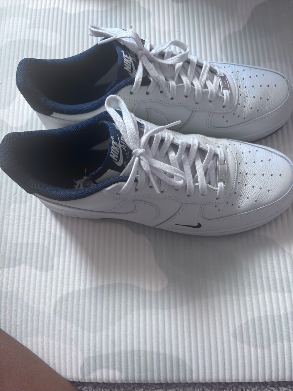 Nike White Airforce one with Navy Lining. Size 11 men